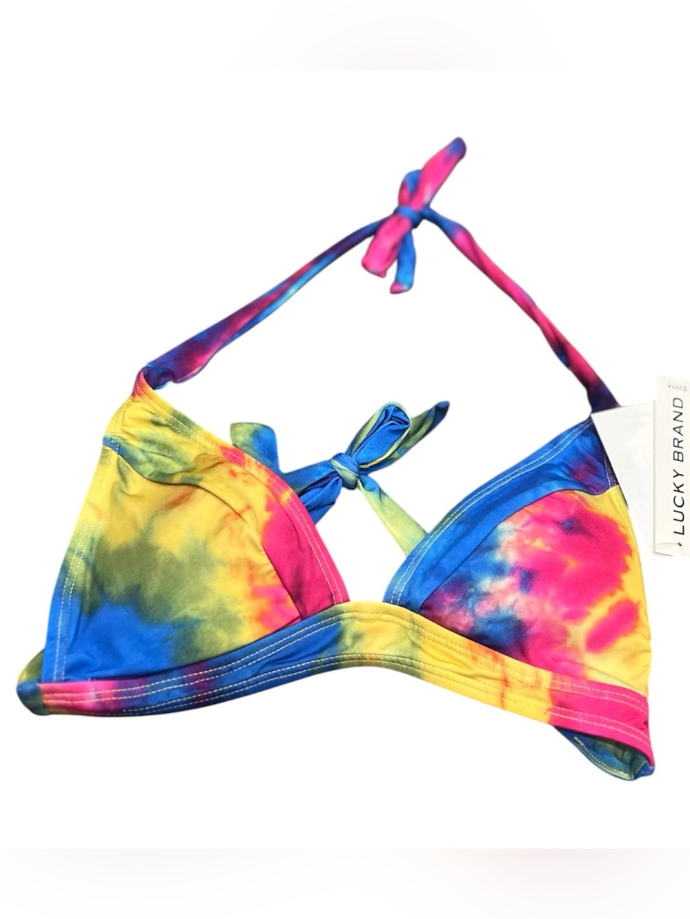 Lucky Brand "Take Me Away" Tie-Dye Halter Bikini Top